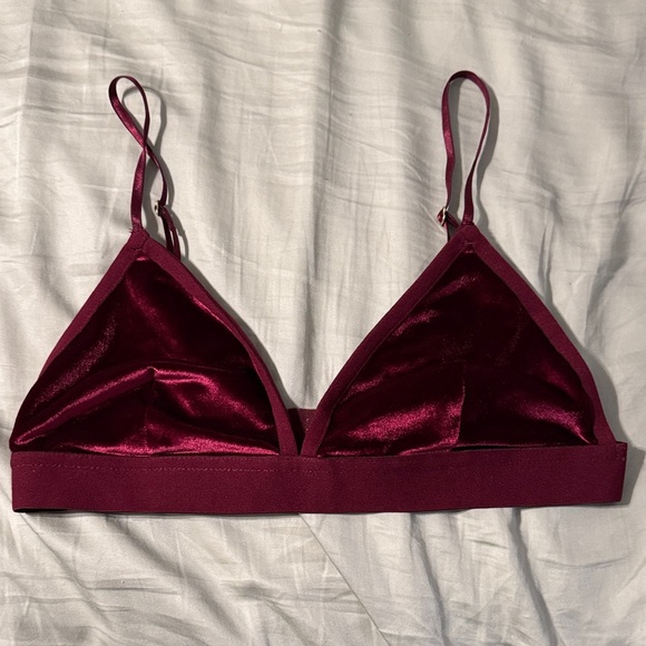 ✨ Anthropologie Velvet Triangle Bra Sz M - Picture 5 of 7
